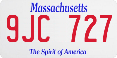 MA license plate 9JC727