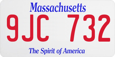 MA license plate 9JC732