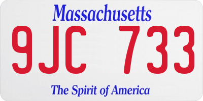 MA license plate 9JC733