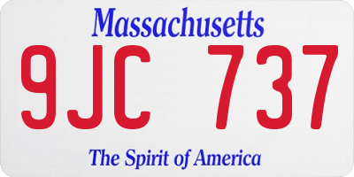 MA license plate 9JC737