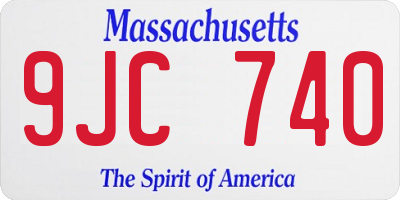 MA license plate 9JC740