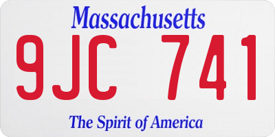 MA license plate 9JC741