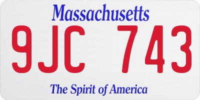 MA license plate 9JC743