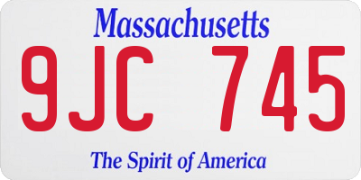 MA license plate 9JC745