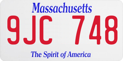 MA license plate 9JC748
