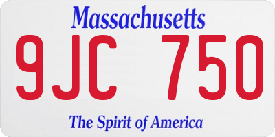 MA license plate 9JC750