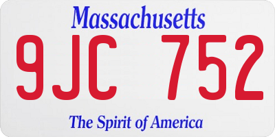 MA license plate 9JC752