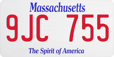 MA license plate 9JC755