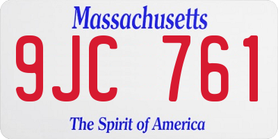 MA license plate 9JC761