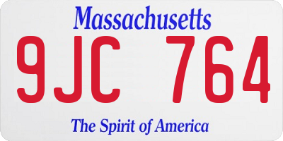 MA license plate 9JC764