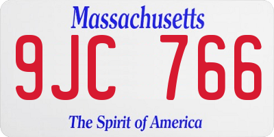 MA license plate 9JC766