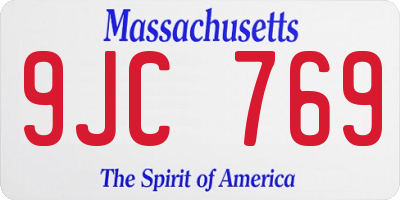 MA license plate 9JC769