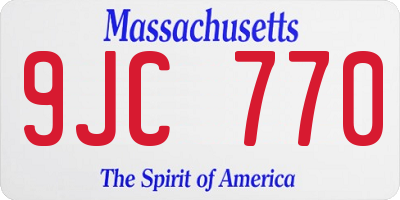 MA license plate 9JC770
