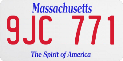 MA license plate 9JC771