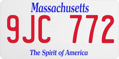 MA license plate 9JC772