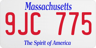 MA license plate 9JC775