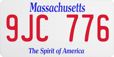 MA license plate 9JC776