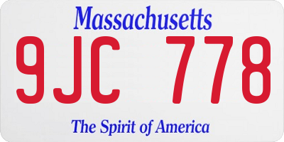 MA license plate 9JC778