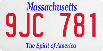 MA license plate 9JC781