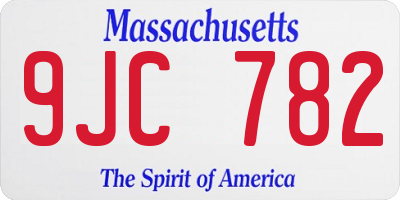 MA license plate 9JC782