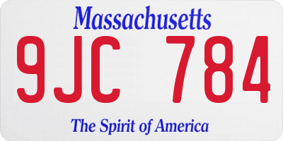 MA license plate 9JC784