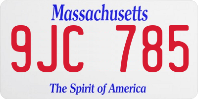 MA license plate 9JC785