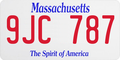 MA license plate 9JC787
