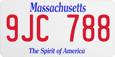 MA license plate 9JC788