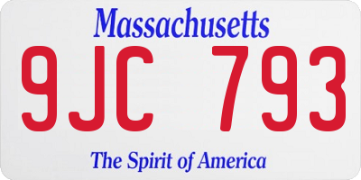 MA license plate 9JC793