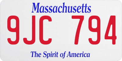 MA license plate 9JC794