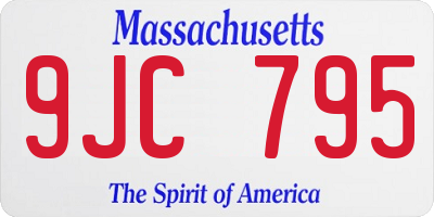 MA license plate 9JC795