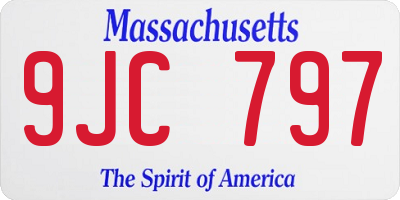 MA license plate 9JC797