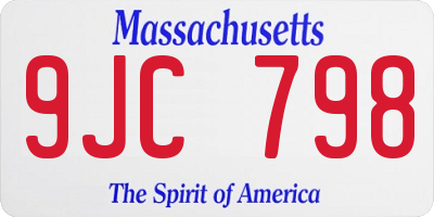 MA license plate 9JC798
