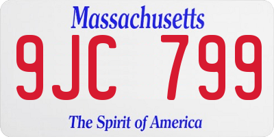 MA license plate 9JC799