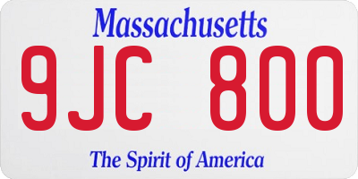 MA license plate 9JC800