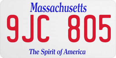 MA license plate 9JC805