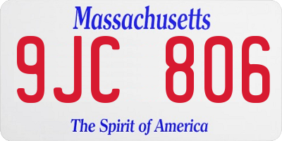 MA license plate 9JC806