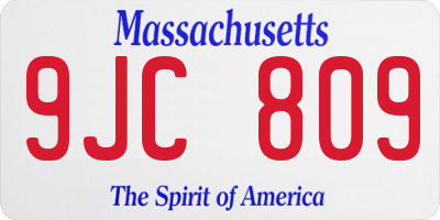 MA license plate 9JC809