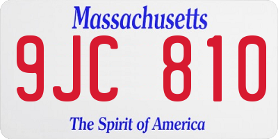 MA license plate 9JC810