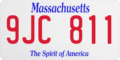 MA license plate 9JC811
