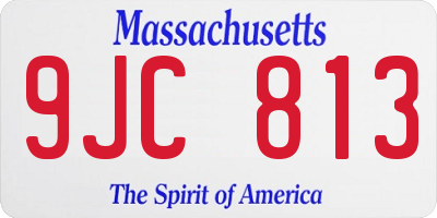 MA license plate 9JC813