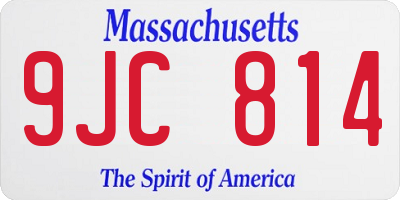 MA license plate 9JC814