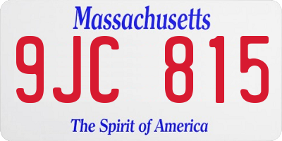 MA license plate 9JC815