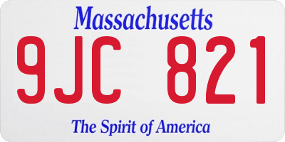 MA license plate 9JC821