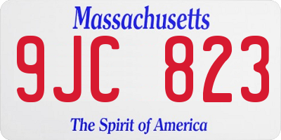 MA license plate 9JC823