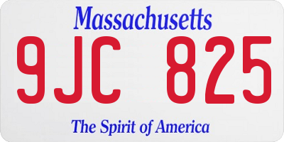 MA license plate 9JC825