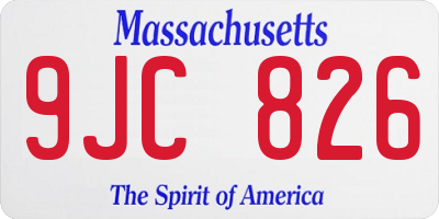 MA license plate 9JC826