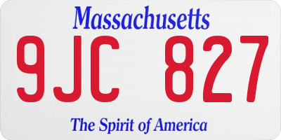 MA license plate 9JC827