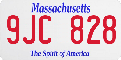MA license plate 9JC828