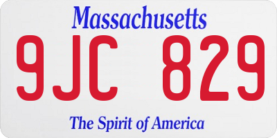 MA license plate 9JC829